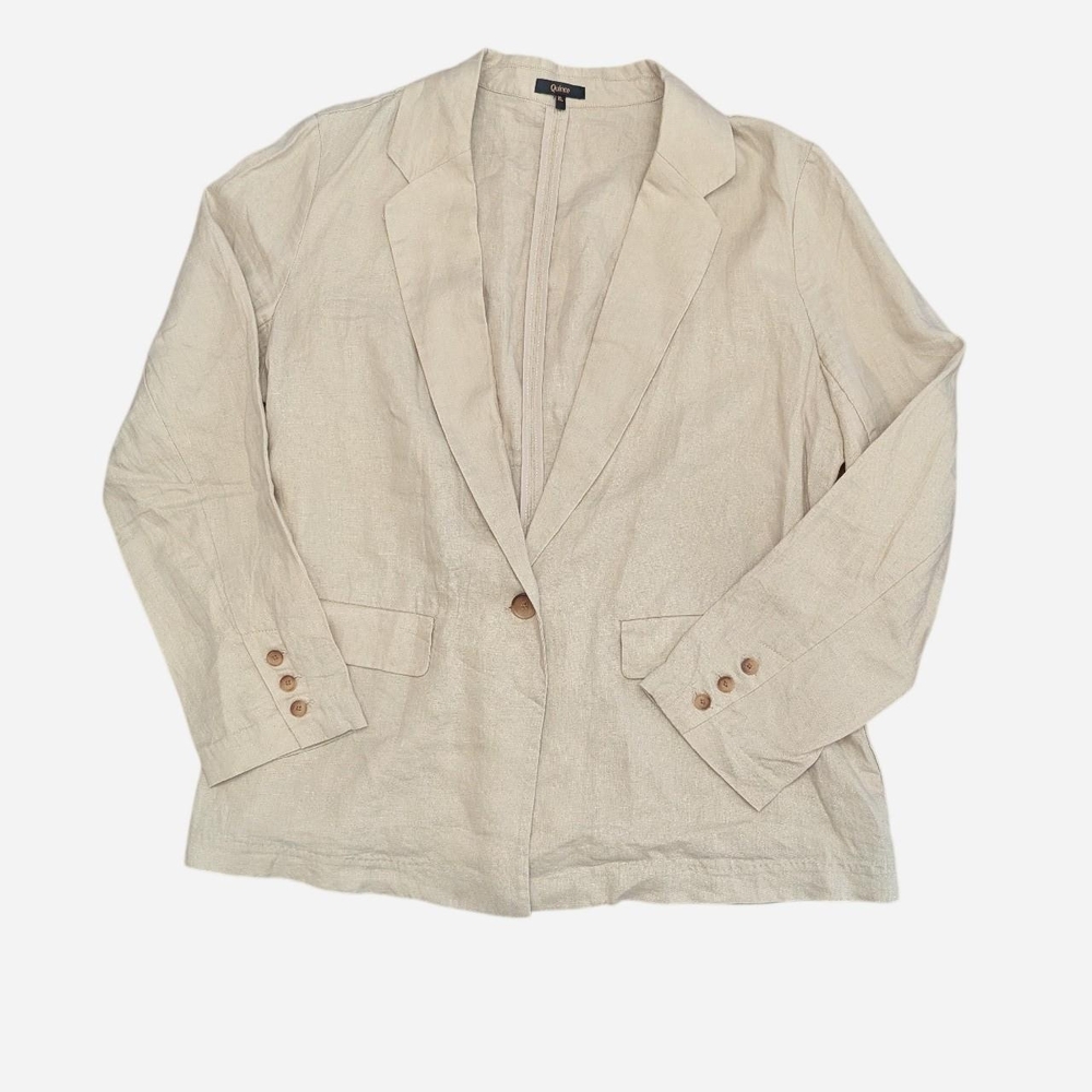 Quince Beige Linen Blazer